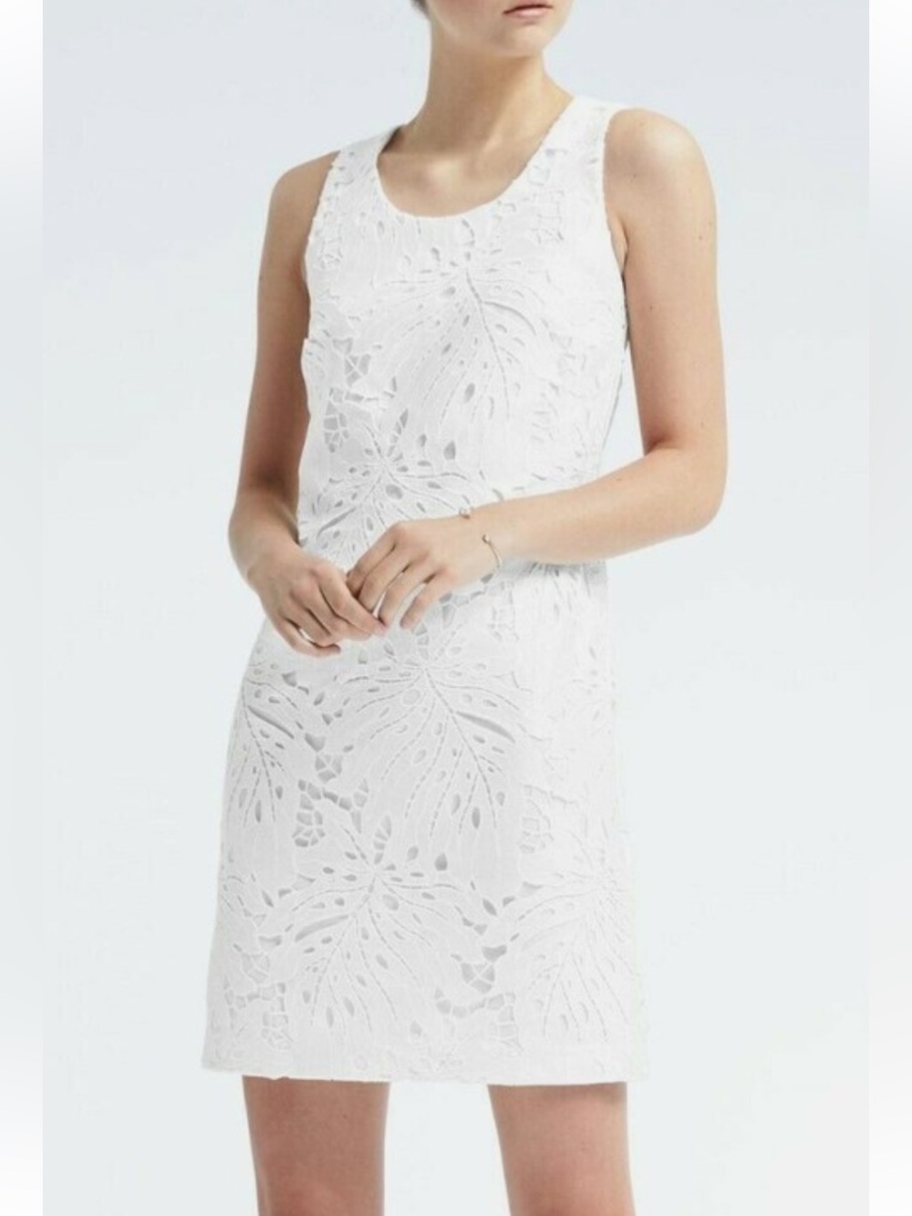 Banana Republic Leaf Lace Shift Dress Style #782614 Floral Lace Mini Dress Sz 6